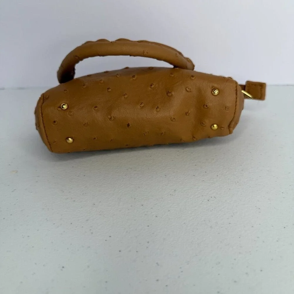 Lori‎ Greiner Tan Mini Satchel Purse with Gold Accents